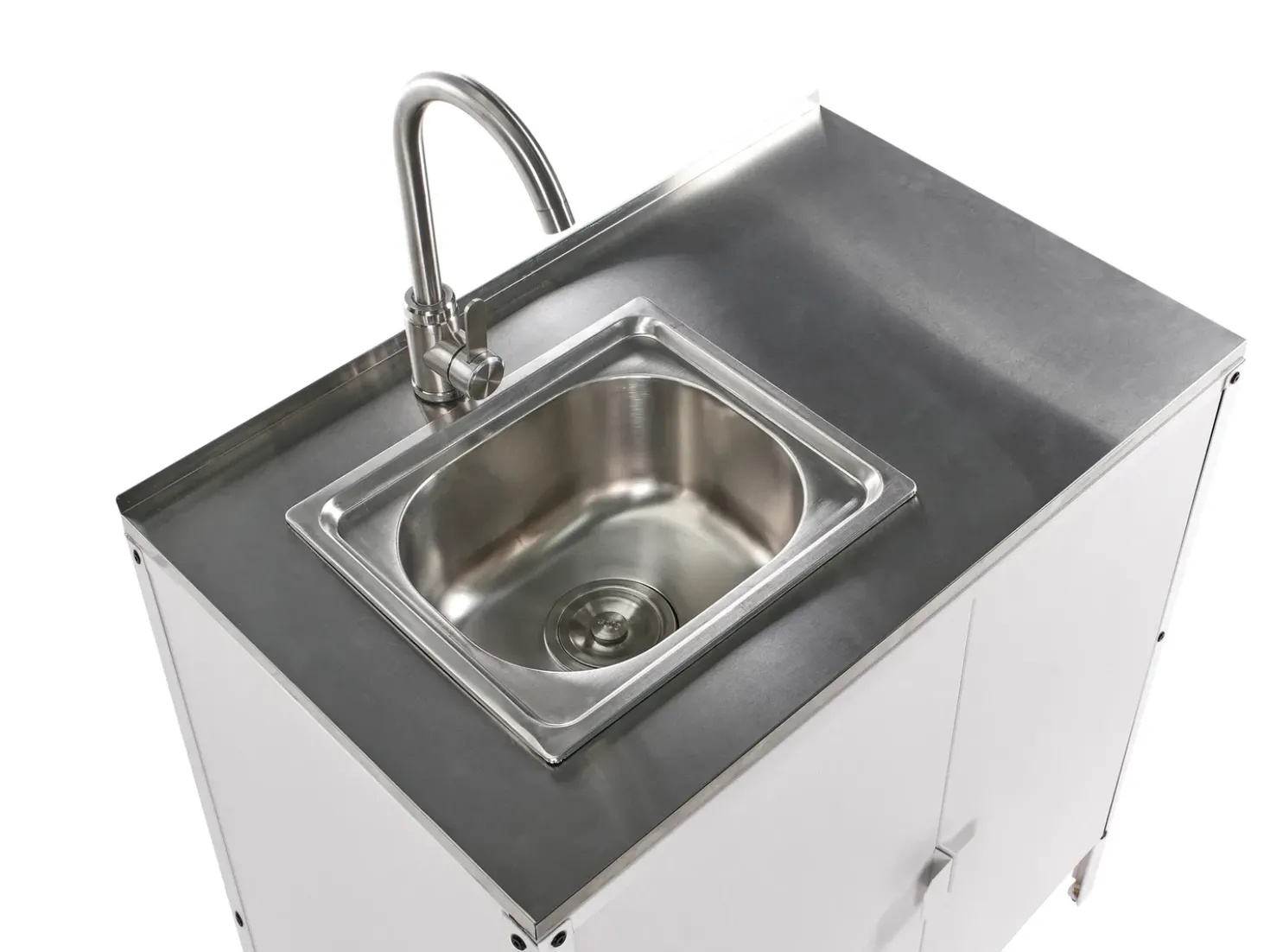 Set cucina da esterno 2 elementi con lavello VILAMA Metallo Bianco