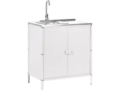 Set cucina da esterno 2 elementi con lavello VILAMA Metallo Bianco