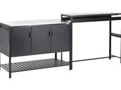 Set cucina da esterno 2 elementi con tavolo da bar MAENZA Metallo Nero
