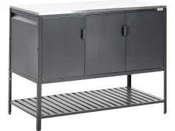 Set cucina da esterno 2 elementi con tavolo da bar MAENZA Metallo Nero