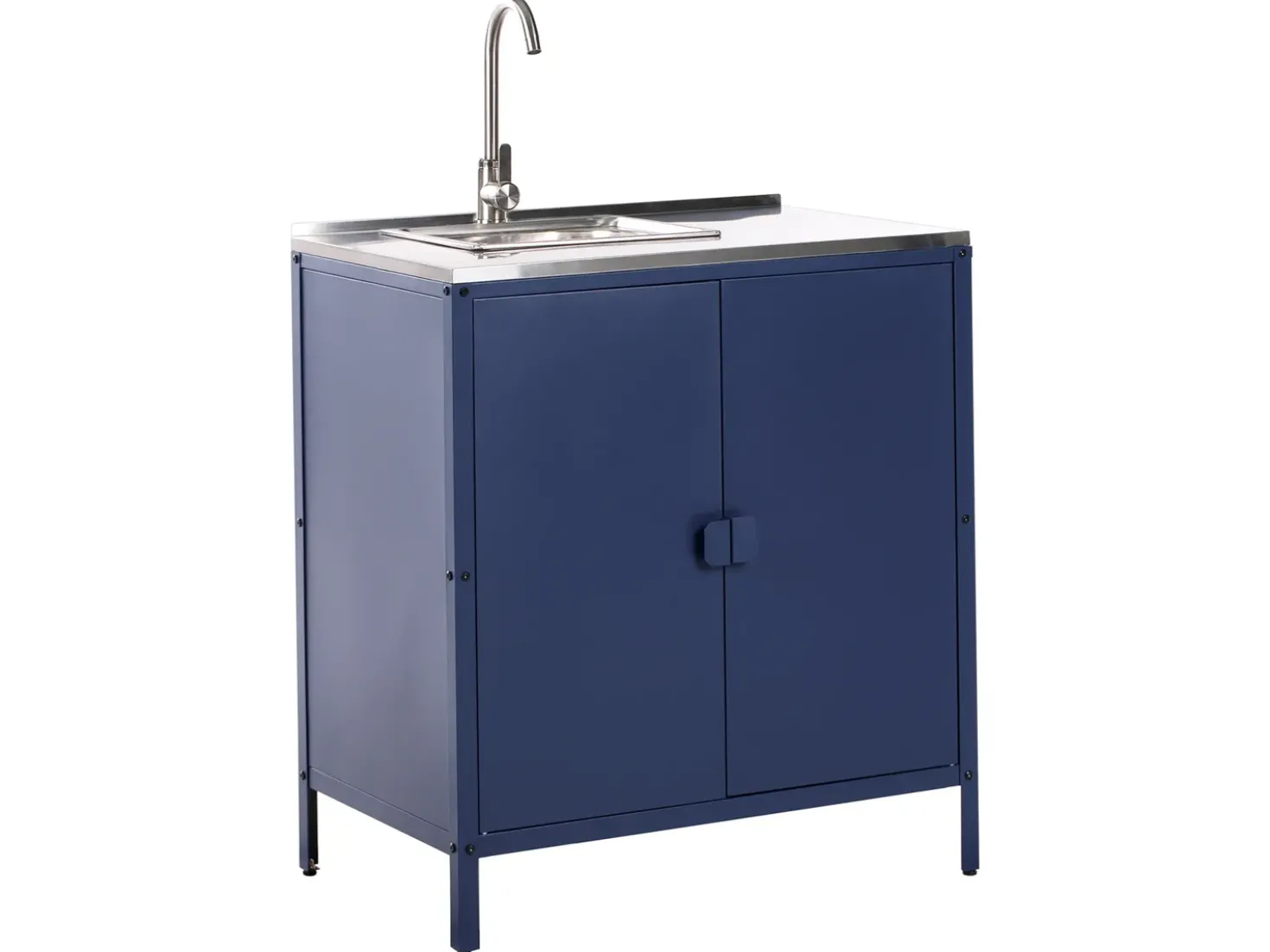 Set cucina da esterno 2 elementi con lavello VILAMA Metallo Blu