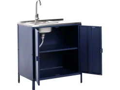 Set cucina da esterno 2 elementi con lavello VILAMA Metallo Blu
