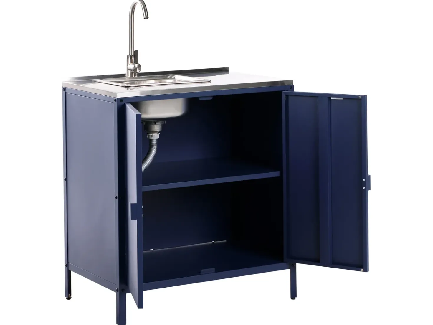 Set cucina da esterno 2 elementi con lavello VILAMA Metallo Blu