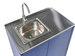 Set cucina da esterno 2 elementi con lavello VILAMA Metallo Blu