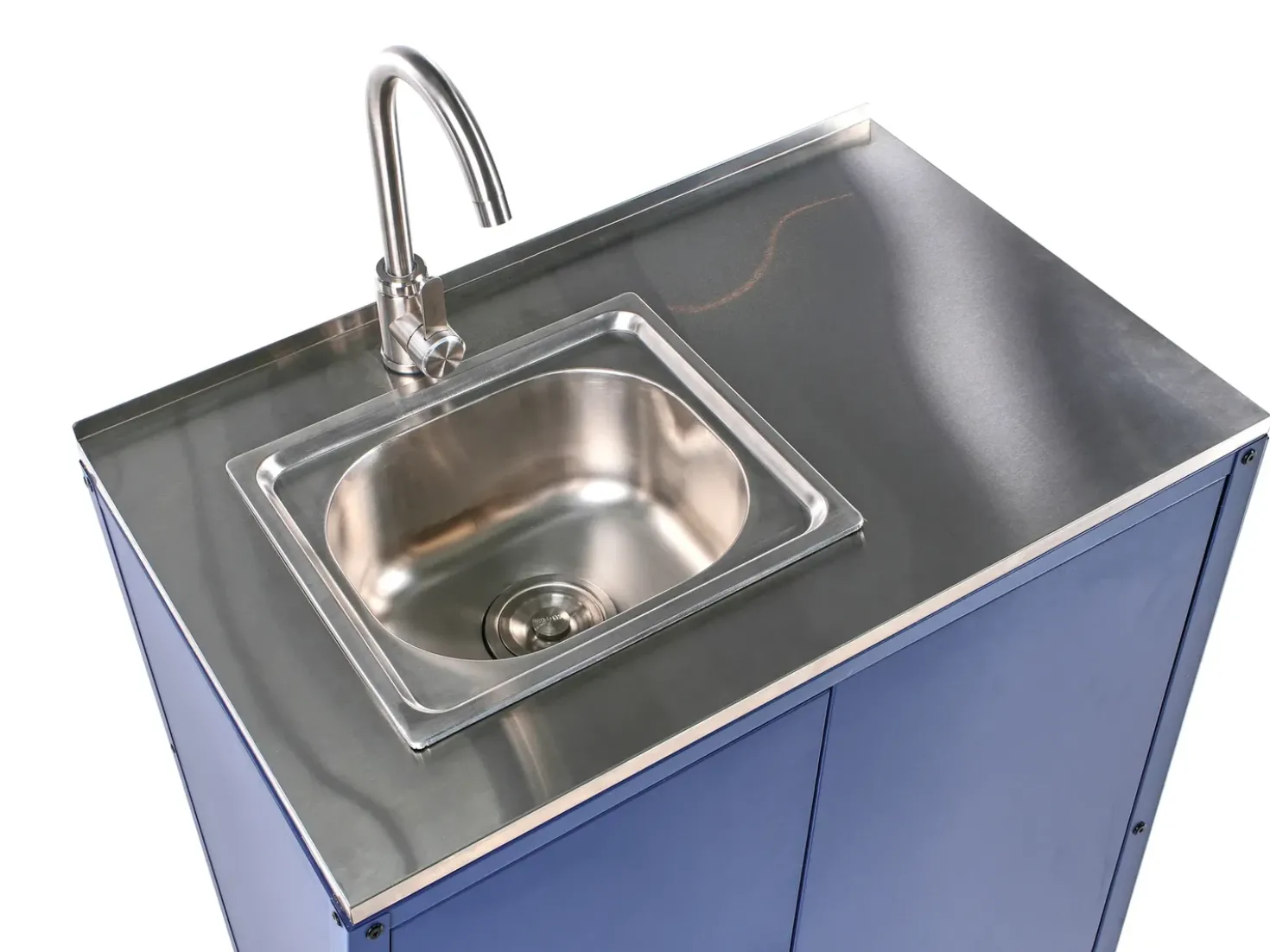 Set cucina da esterno 2 elementi con lavello VILAMA Metallo Blu