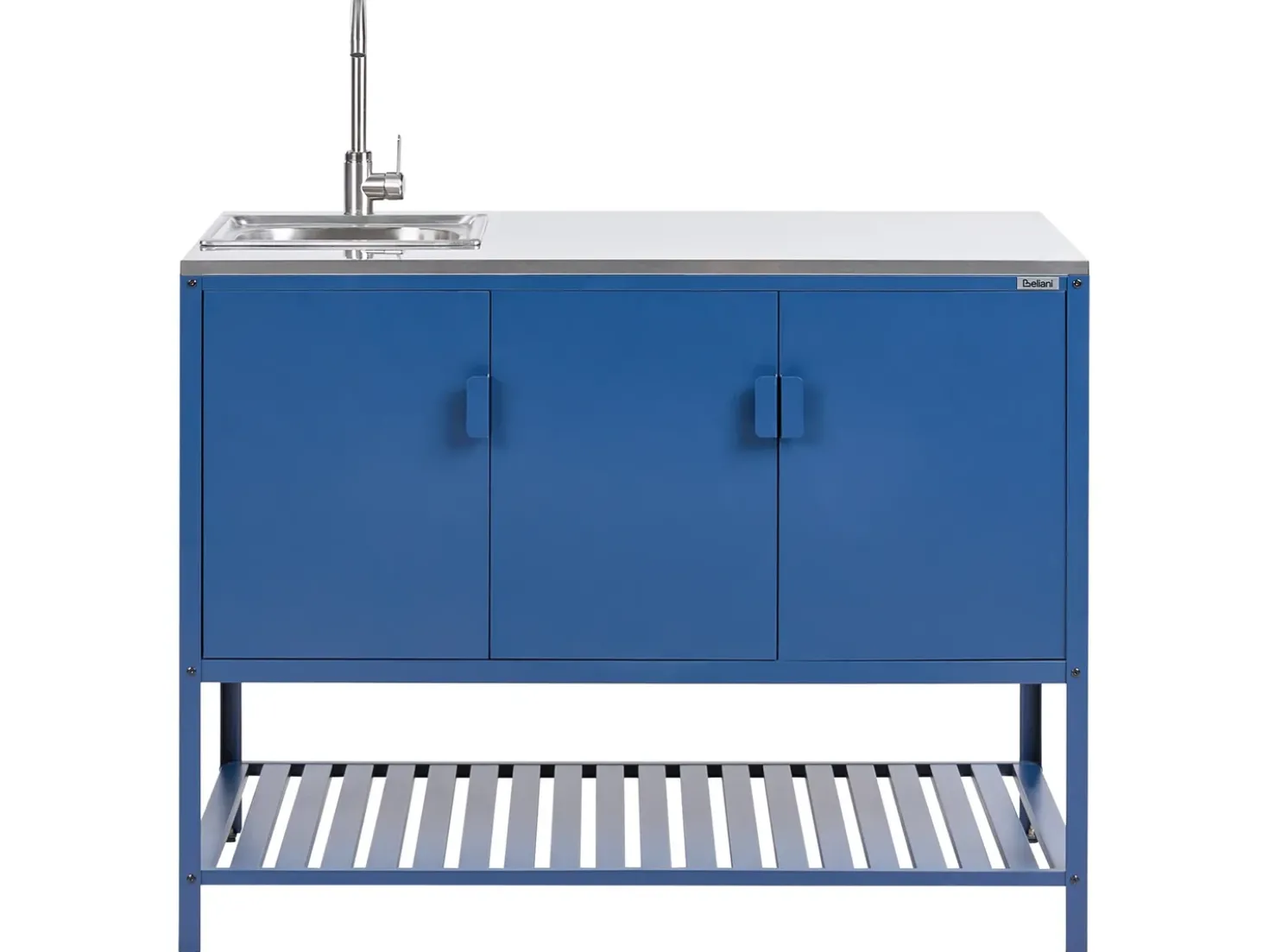 Set cucina da esterno 2 elementi con lavello MAENZA Metallo Blu