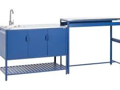 Set cucina da esterno 2 elementi con lavello MAENZA Metallo Blu