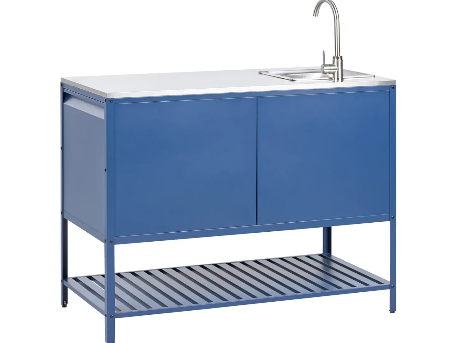 Set cucina da esterno 2 elementi con lavello MAENZA Metallo Blu