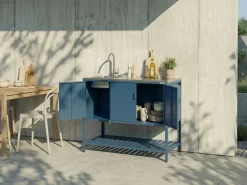 Set cucina da esterno 2 elementi con lavello MAENZA Metallo Blu
