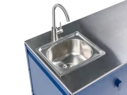 Set cucina da esterno 2 elementi con lavello MAENZA Metallo Blu
