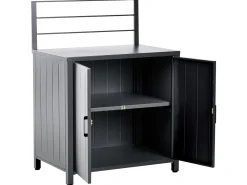 Set cucina da esterno 4 elementi con lavello VIGGIANO Metallo Grigio grafite