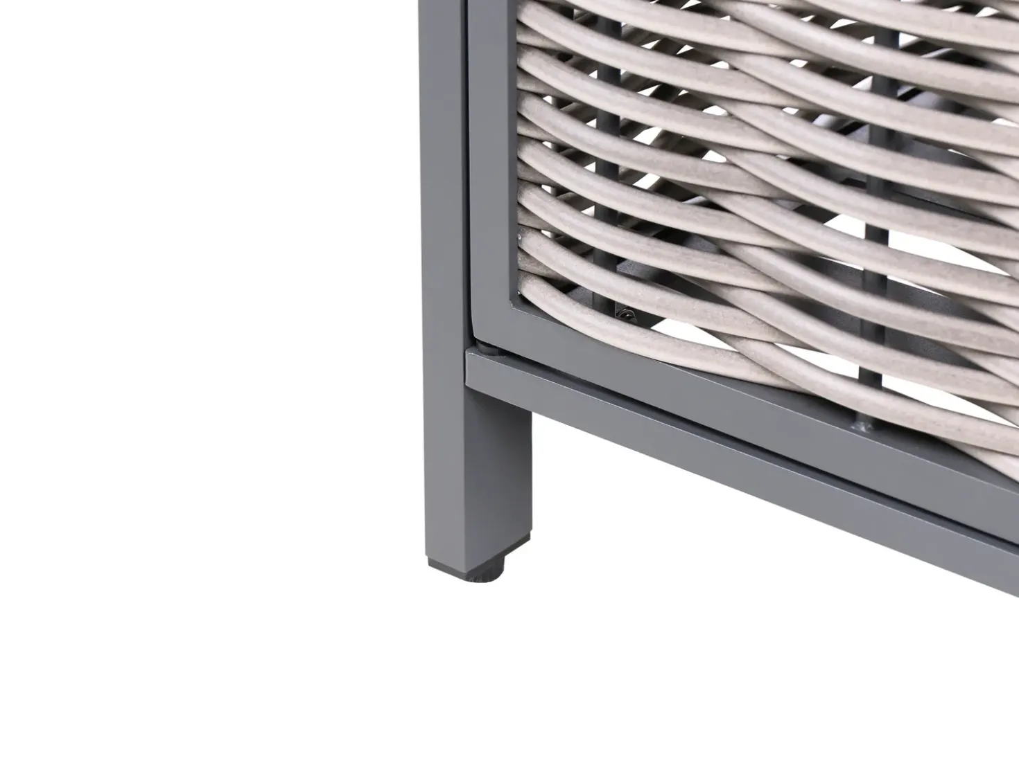 Set cucina da esterno 4 elementi con lavello MIRADOR Rattan sintetico (PE) Grigio