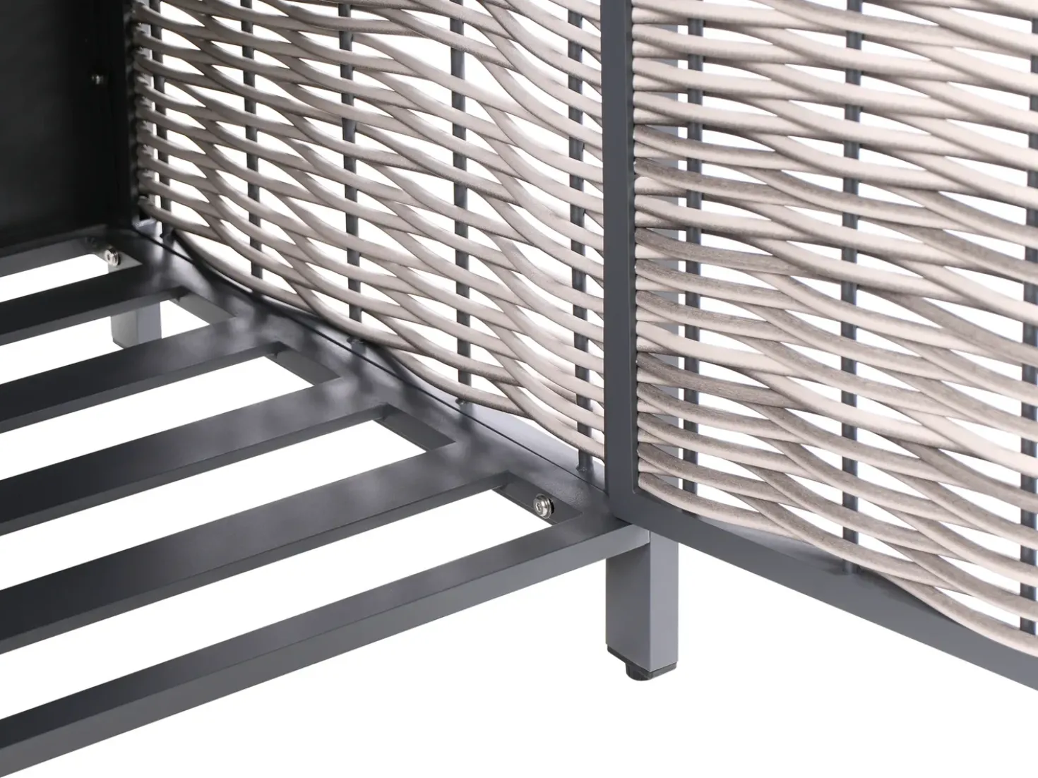 Set cucina da esterno 4 elementi con lavello MIRADOR Rattan sintetico (PE) Grigio