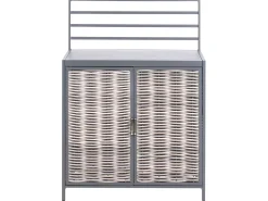 Set cucina da esterno 4 elementi con lavello MIRADOR Rattan sintetico (PE) Grigio