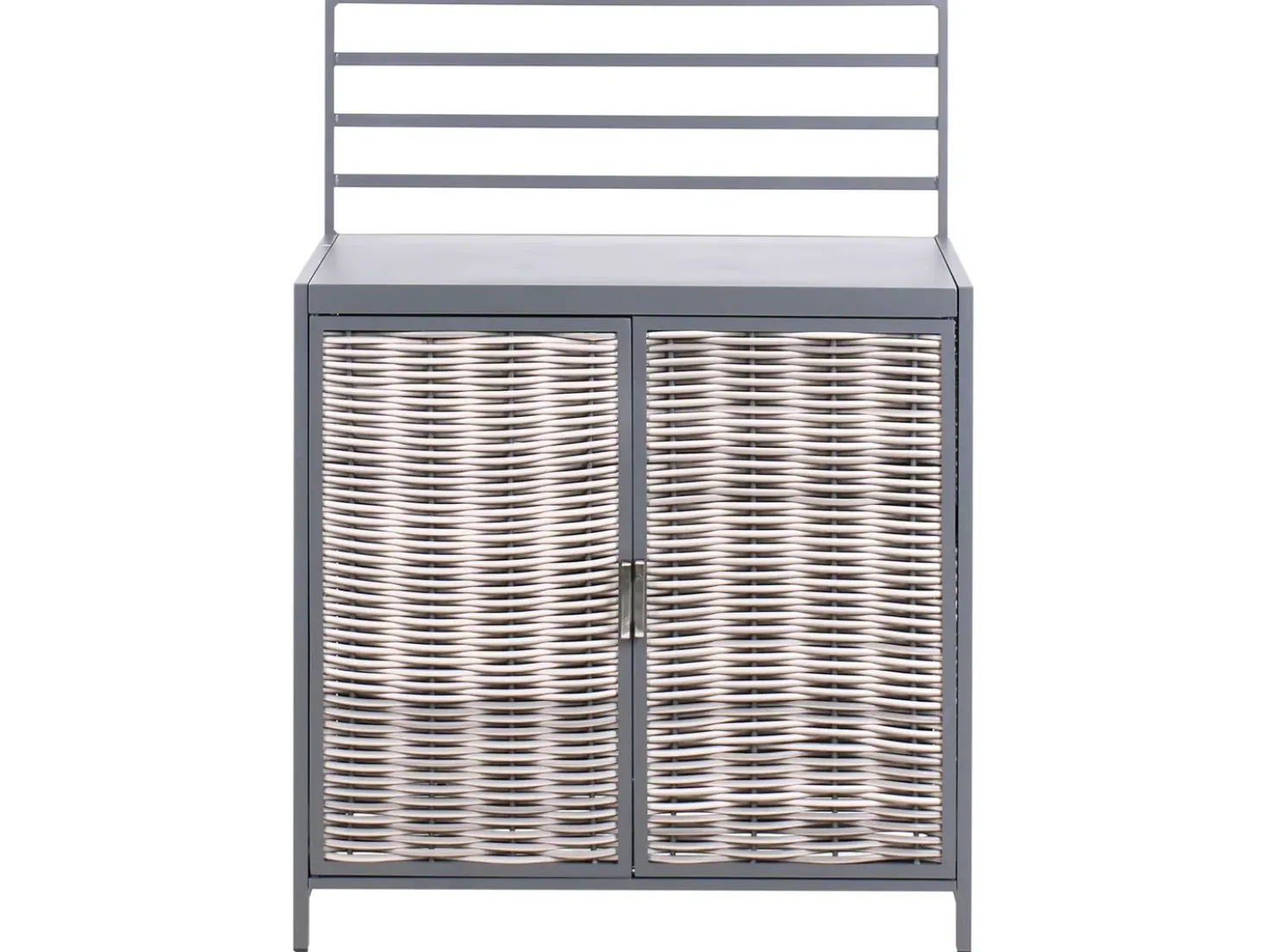 Set cucina da esterno 4 elementi con lavello MIRADOR Rattan sintetico (PE) Grigio