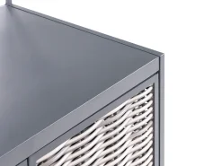 Set cucina da esterno 4 elementi con lavello MIRADOR Rattan sintetico (PE) Grigio