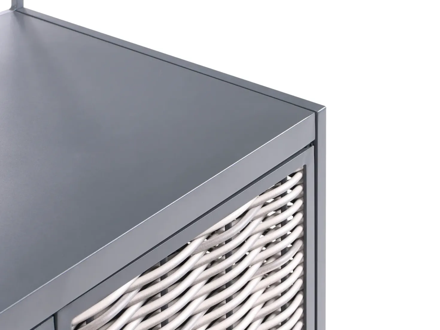Set cucina da esterno 4 elementi con lavello MIRADOR Rattan sintetico (PE) Grigio