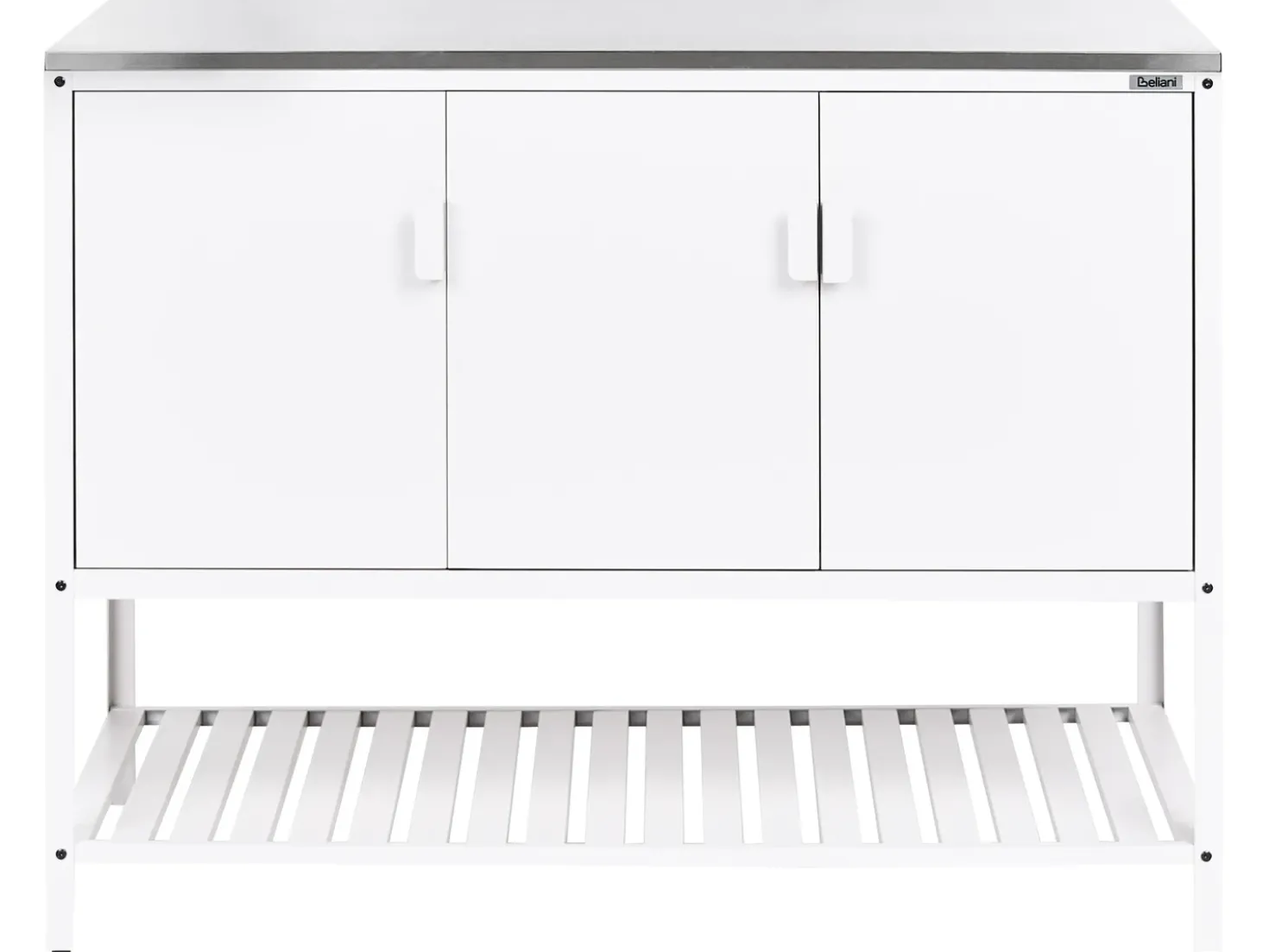 Set cucina da esterno 2 elementi con lavello MAENZA Metallo Bianco