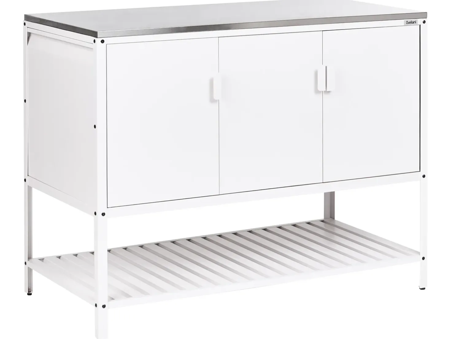 Set cucina da esterno 2 elementi con tavolo da bar MAENZA Metallo Bianco