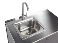 Set cucina da esterno 2 elementi con lavello VILAMA Metallo Nero