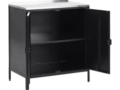 Set cucina da esterno 2 elementi con lavello VILAMA Metallo Nero
