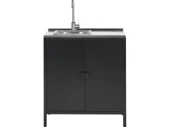Set cucina da esterno 2 elementi con lavello VILAMA Metallo Nero