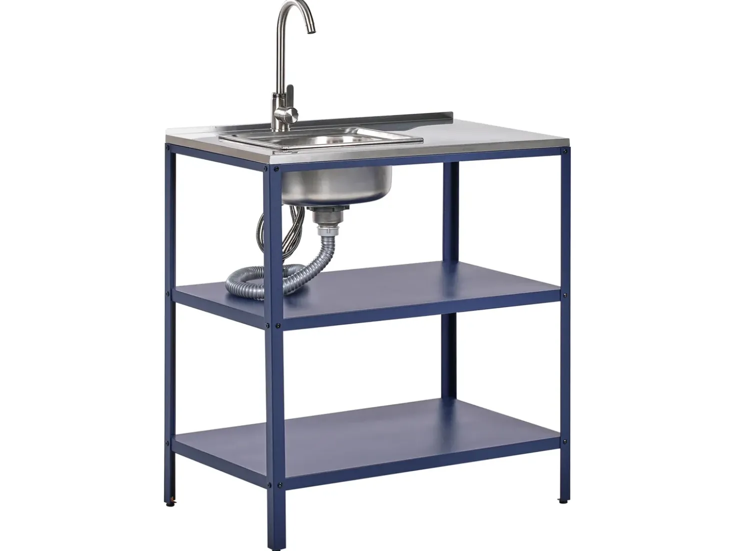 Set cucina da esterno 3 elementi con lavello VILAMA Metallo Blu