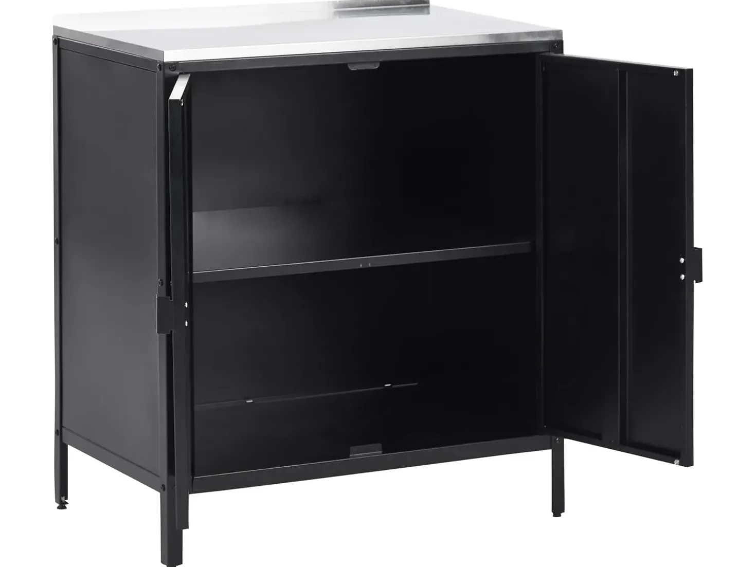 Set cucina da esterno 3 elementi con lavello VILAMA Metallo Nero