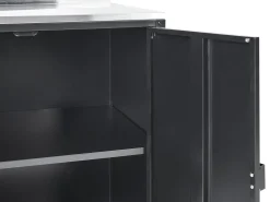 Set cucina da esterno 3 elementi con lavello VILAMA Metallo Nero