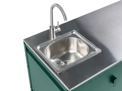 Set cucina da esterno 2 elementi con lavello MAENZA Metallo Verde