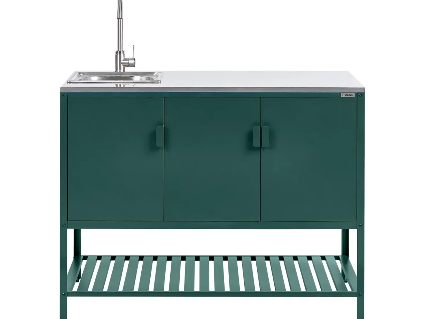 Set cucina da esterno 2 elementi con lavello MAENZA Metallo Verde