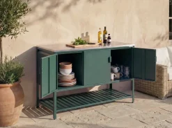 Set cucina da esterno 2 elementi con tavolo da bar MAENZA Metallo Verde