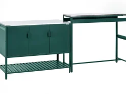 Set cucina da esterno 2 elementi con tavolo da bar MAENZA Metallo Verde