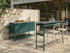 Set cucina da esterno 2 elementi con tavolo da bar MAENZA Metallo Verde