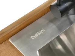 Set cucina da esterno 3 elementi con lavello VENOSA Legno d'acacia Marrone/Nero