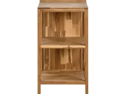 Set cucina da esterno 3 elementi con lavello VENOSA Legno d'acacia Marrone/Nero