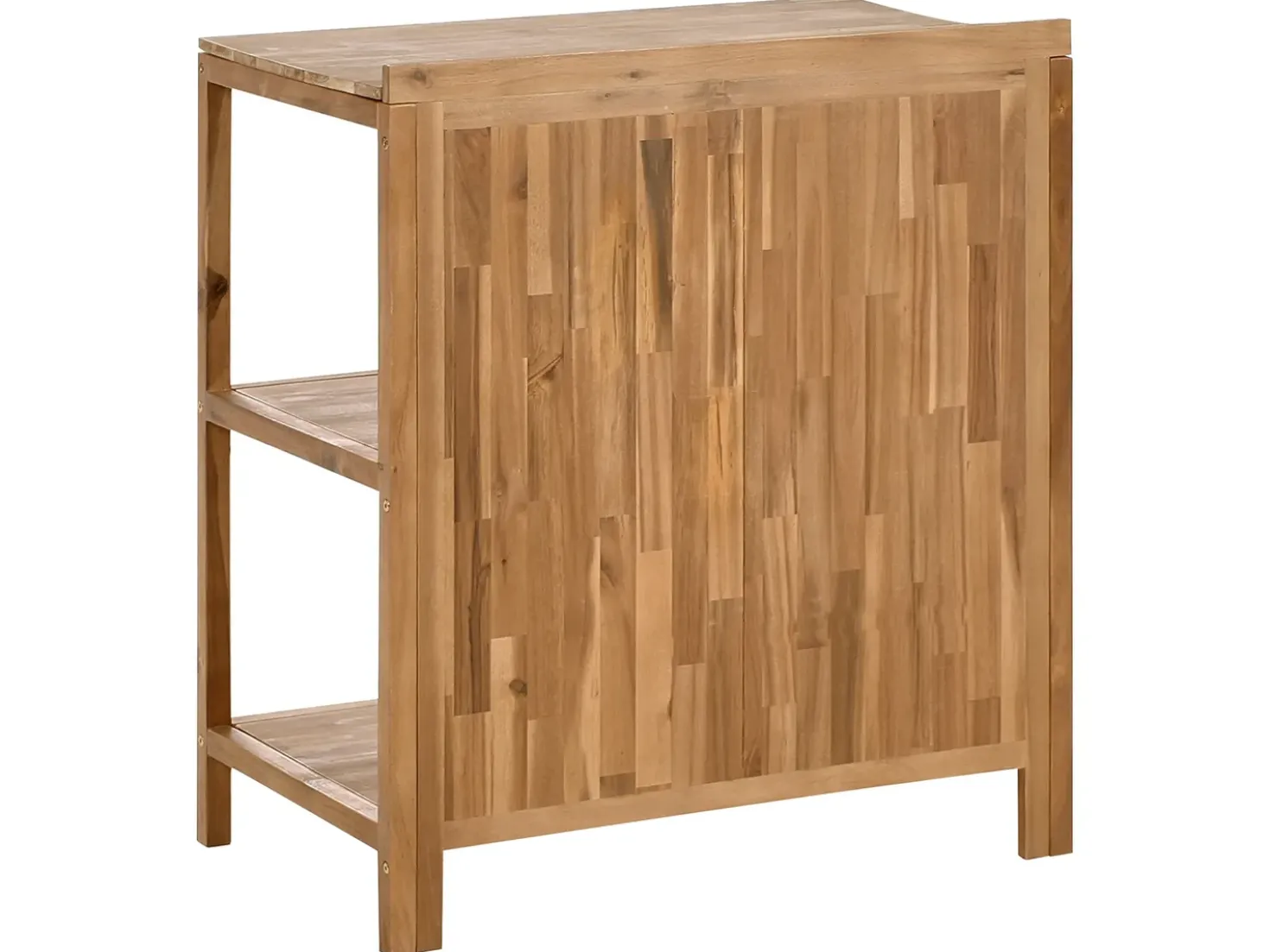 Set cucina da esterno 3 elementi con lavello VENOSA Legno d'acacia Marrone/Nero