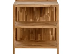 Set cucina da esterno 3 elementi con lavello VENOSA Legno d'acacia Marrone/Nero