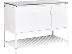 Set cucina da esterno 3 elementi con lavello MAENZA Metallo Bianco