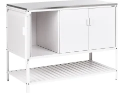 Set cucina da esterno 3 elementi con lavello MAENZA Metallo Bianco