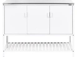 Set cucina da esterno 3 elementi con lavello MAENZA Metallo Bianco