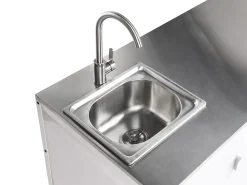 Set cucina da esterno 3 elementi con lavello MAENZA Metallo Bianco