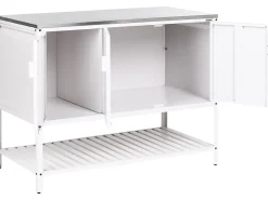 Set cucina da esterno 3 elementi con lavello MAENZA Metallo Bianco