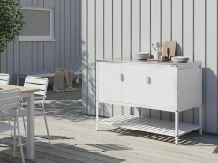 Set cucina da esterno 3 elementi con lavello MAENZA Metallo Bianco