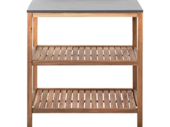 Set cucina da esterno 3 elementi con lavello BRUCOLI Legno d'acacia Marrone/Argento