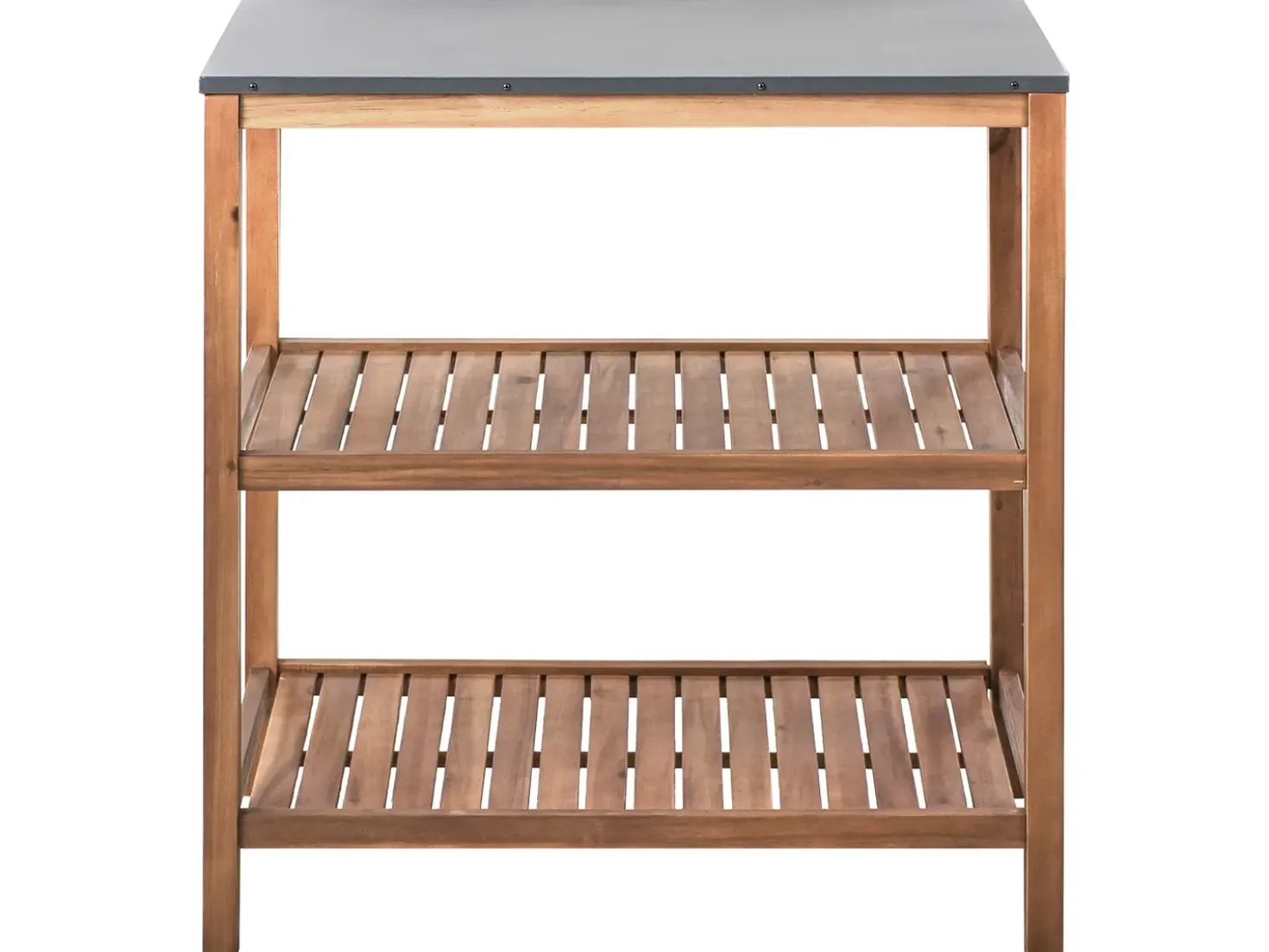 Set cucina da esterno 3 elementi con lavello BRUCOLI Legno d'acacia Marrone/Argento