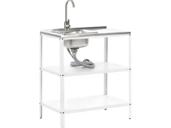 Set cucina da esterno 2 elementi con lavello VILAMA Bianco