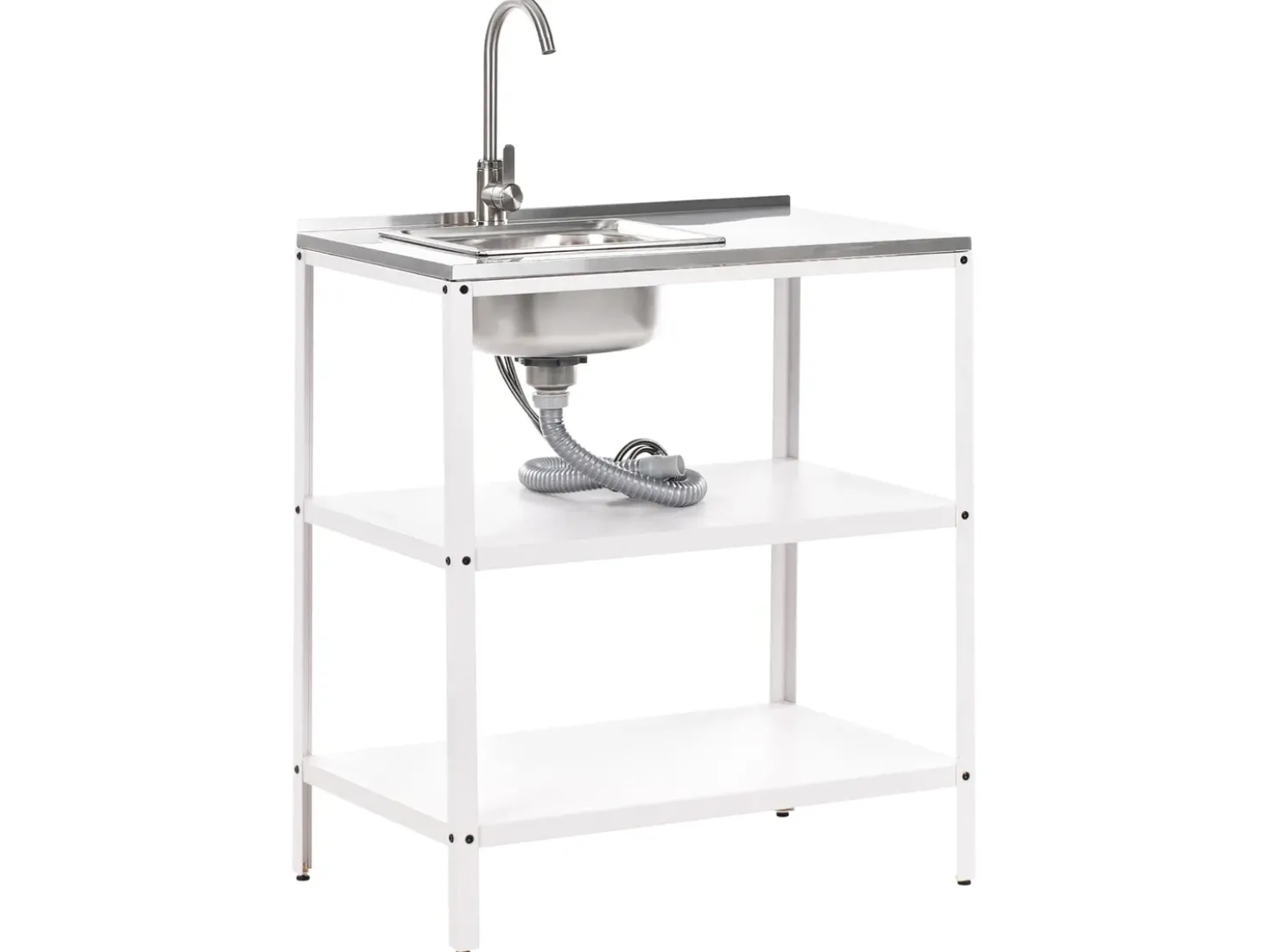 Set cucina da esterno 2 elementi con lavello VILAMA Bianco