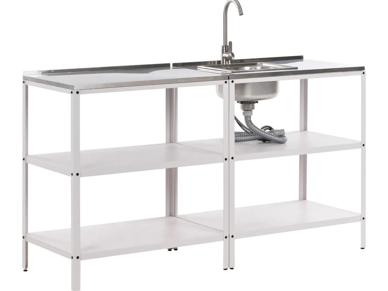 Set cucina da esterno 2 elementi con lavello VILAMA Bianco