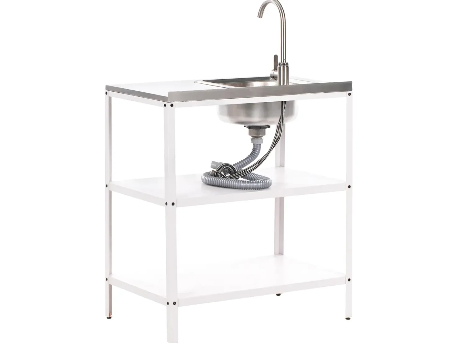Set cucina da esterno 2 elementi con lavello VILAMA Bianco